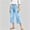 (Fashion 104)Light Blue, variant on Aimik Women's High Waist Cargo Capri Jeans Button Fly Cropped Denim Pants with Side Pockets Casual Streetwear Pant