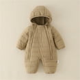 thumbnail image 2 of ABATAB Baby Boys Girls Snowsuit Newborn Cozy Unisex Winter Coat Infant Hoodies Jumpsuit Toddler Fall Winter Rompers Outfit, 2 of 5