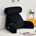 thumbnail image 2 of TOPCHANCES Large Backrest Reading Pillow, Adult Back Pillow, Bed Rest Pillow with Detachable Neck Roll & Higher Support Arms, 30*15*20 inch, Black, 2 of 3