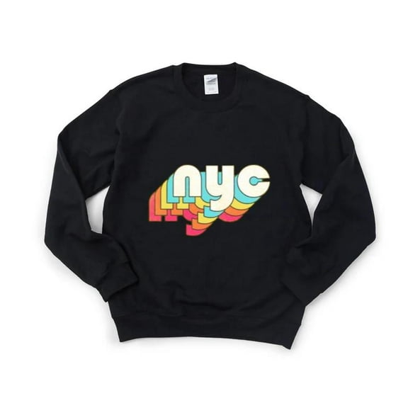 NYC Retro Faded Style Typography Design New York City Sweatshirt, for men & women, up to size 5XL