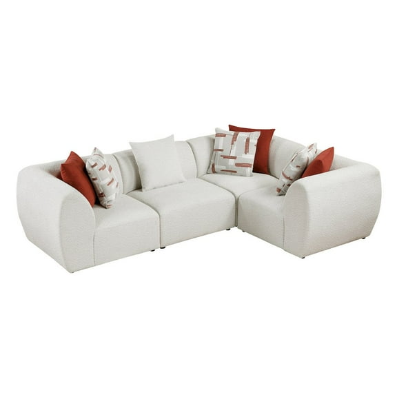 Lexicon Franz Chenille 4-Piece Modular Sectional in Beige