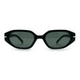 thumbnail image 3 of Womens Elegant Mod Geometric Oval Rectangle Plastic Fashion Sunglasses Matte Black - Green, 3 of 8
