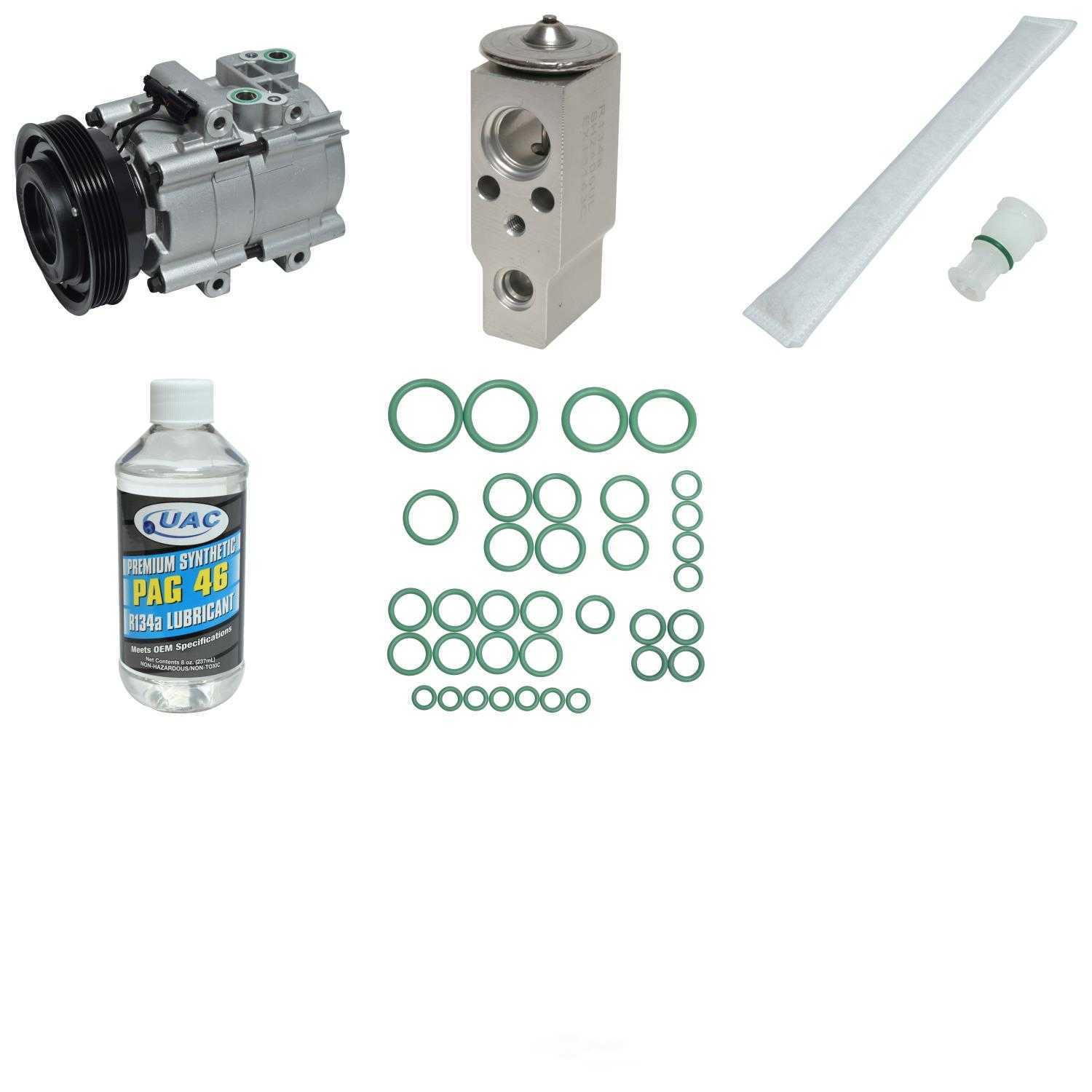 A/C Compressor and Component Kit -- Compressor Replacement Kit Fits select: 2003-2004 HYUNDAI SANTA FE GLS/LX, 2005 HYUNDAI SANTA FE