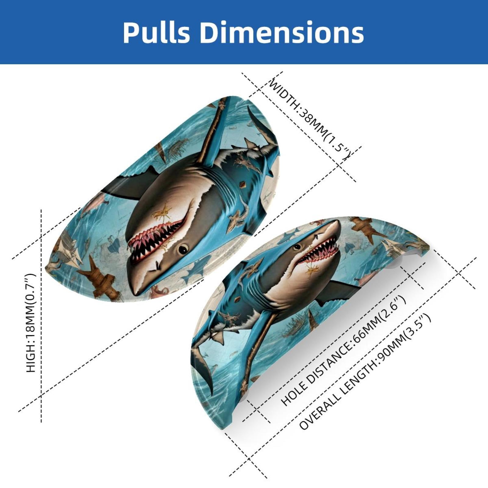 PhooArto 6 Pcs Cup Drawer Pulls, Vintage Map Sharks Shell Shape Handles Cabinet Knobs for Dresser Cupboard Closet Wardrobe with Screws