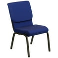 thumbnail image 1 of HERCULES Series 18.5''W Stacking Church Chair in Navy Blue Patterned Fabric - Gold Vein Frame, 1 of 9