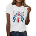 thumbnail image 6 of VKOYWKM Independence Day Tshirts for Women 4th of July American Flag Patriotic T-Shirts Crew Neck Short Sleeve T Shirts Red White and Blue Tee Shirts, 6 of 7