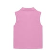 thumbnail image 5 of REDARER Girls Sleeveless Collared Button Down Shirt Front Pocket Loose Fit Lightweight Casual Summer School Top,9-10 Years, 5 of 6