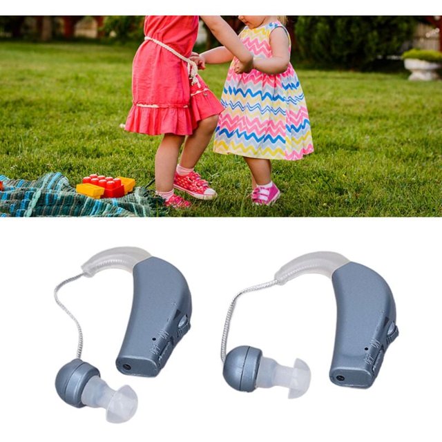 2pcs Rechargeable Hearing Aid Sound Amplifier Aids with Noise Reduction Function for Adults Seniors Blue,DUBUNS