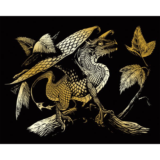 Gold Foil Engraving Art Kit 8"X10"Baby Dragon