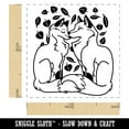 thumbnail image 2 of Foxes in Love Couple Anniversary Valentine's Day Self-Inking Rubber Stamp Ink Stamper - Orange Ink - Small 1 Inch, 2 of 7