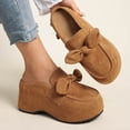 thumbnail image 2 of Bow Knot Platform Mules, Slip On Closed Toe Casual Shoes (Women's), 2 of 6
