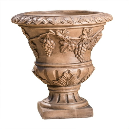 Kellan 21 Inch Outdoor Light Brown Urn Planter