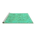 thumbnail image 2 of Ahgly Company Machine Washable Indoor Rectangle Oriental Turquoise Blue Traditional Area Rugs, 7' x 9', 2 of 4