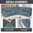 thumbnail image 4 of CJC Velvet Single Corner Seat Cover for 5-Seat Recliner Sofa, Gray Blue, 4 of 9