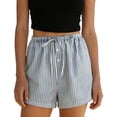 thumbnail image 3 of Women's Lightweight Soft Casual Summer Shorts with Pockets, Elastic Waist Drawstring Comfort Fit, Solid Color Easy Care, Beach Outdoor Travel Athletic Work | UKHCCC,Blue L, 3 of 6