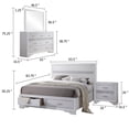 thumbnail image 6 of Vino White 4 Piece Queen Bed Set with Storage-Glitter Accent, 6 of 10