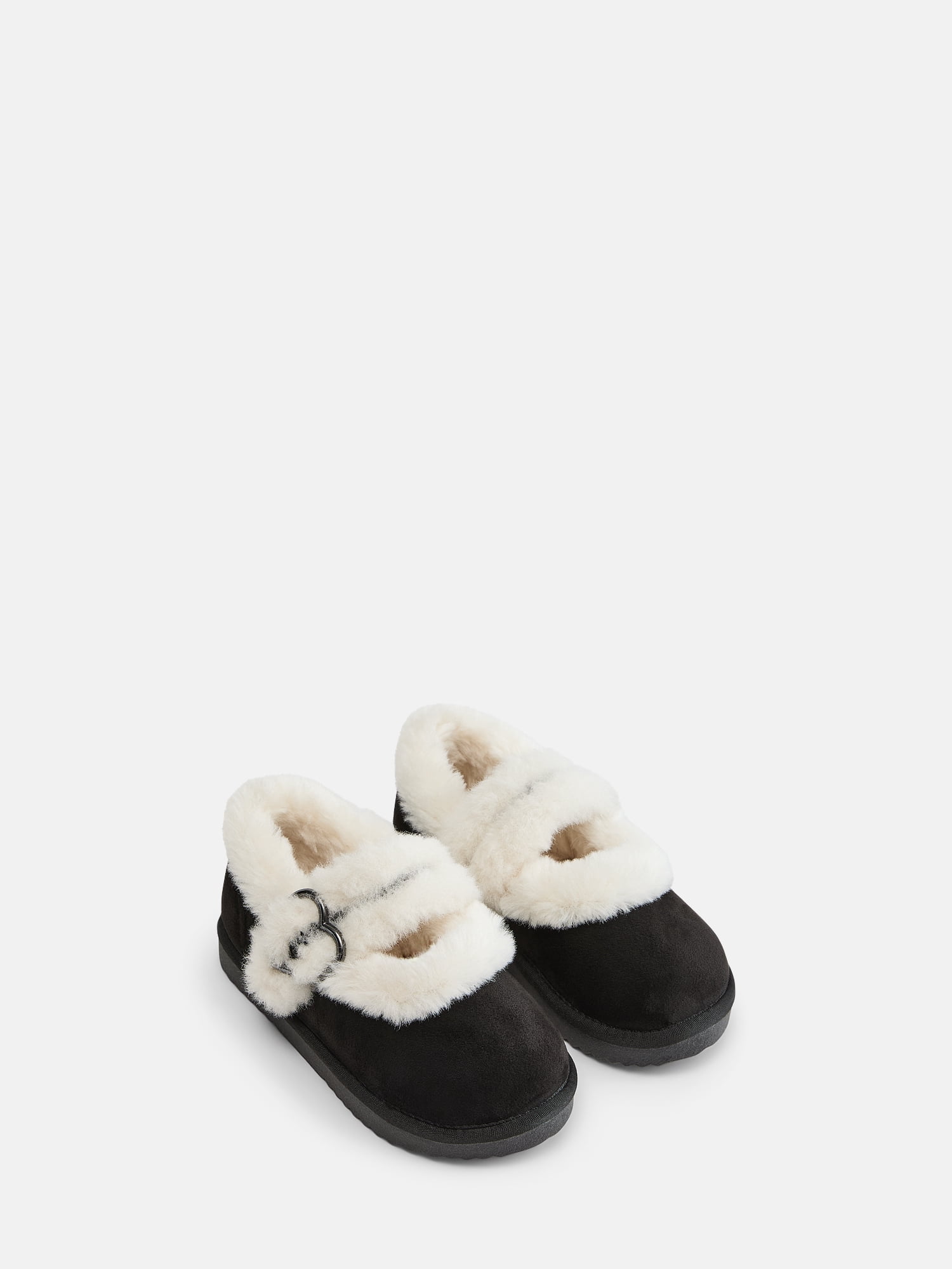 Wonder Nation Toddler, Little and Big Girls Faux Shearling Mary Jane Slippers