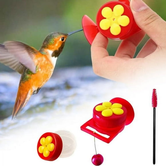 Sunjoy Tech Hummingbird Feeder (Red) - Hand Held Food Feeder - Hand Feed Hummingbirds Right in Your Backyard. Get up Close and Personal with Nature