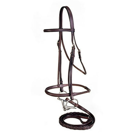 Plain Raised Snaffle Bridle - Silver Fox Raised Snaffle Bridle Brown Cob