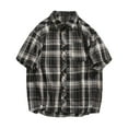 thumbnail image 3 of 5X Mens Shirts Big & Tall M-5X Plus Size Short Sleeve Tshirts Shirt with Pocket Button-Down Collared Casual Plaid Printed Going-Out Work Tees Tops, 3 of 7