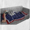 thumbnail image 6 of Wyoming Soft Flannel Fleece Throw Blanket, Flag of Equality State with Bison Print Painted on Brick Wall, Cozy Plush for Indoor and Outdoor Use, 50" x 70", Night Blue White, by Ambesonne, 6 of 6