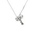 thumbnail image 2 of Delight Jewelry Silvertone Mini Butterfly with Clear Wings & Crystals - Love and Lock Charm Necklace, 18"+1", 2 of 4