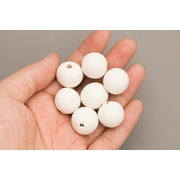 White Wood Beads Round 20mm Sold Per Pkg Of 30 Beads