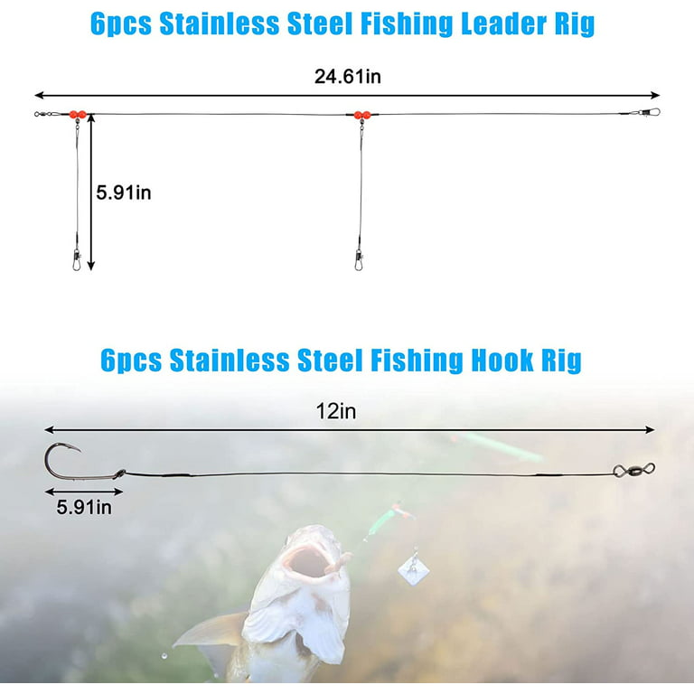  Saltwater Surf Fishing Leader Rig – 46pcs Pyramid Sinker  Octopus Circle Hook Forged Hook Wire Trace Leader Rig with Swivel Snaps  Beads : Sports & Outdoors