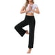 thumbnail image 2 of Pantalones de pijama de mujer INSPIRE CHIC, de pierna ancha, con cordón, pantalones de sudadera elásticos, pantalones de lounge Palazzo, pantalones de yoga para dormir, color negro, 2 of 6