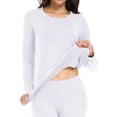 thumbnail image 3 of wirarpa Women's Lightweight Thermal Underwear Set,Cozy Cotton Long Johns Pajamas for Fall & Winter White S-2XL, 3 of 8