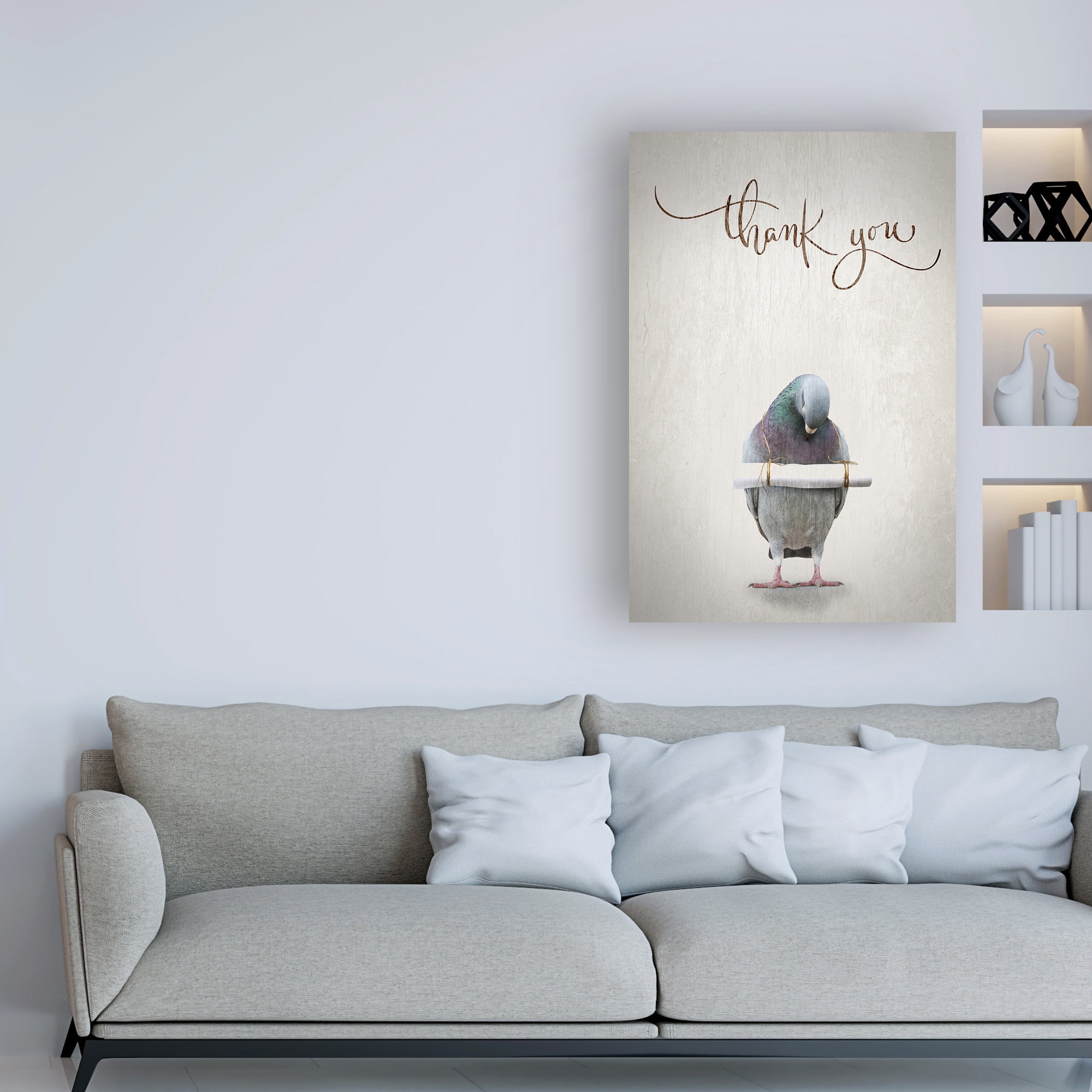 Trademark Fine Art 'Thank you Blue Bird' Canvas Art by TypeLike