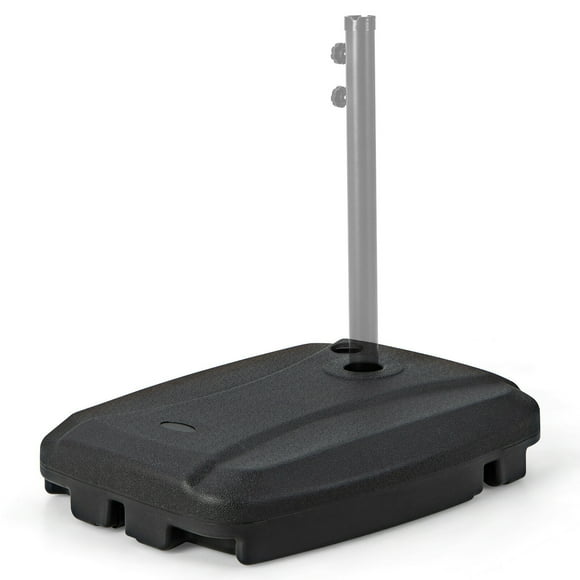 Gymax Patio Cantilever Offset Umbrella Base Stand Heavy Duty Cross Base Wheels Outdoor