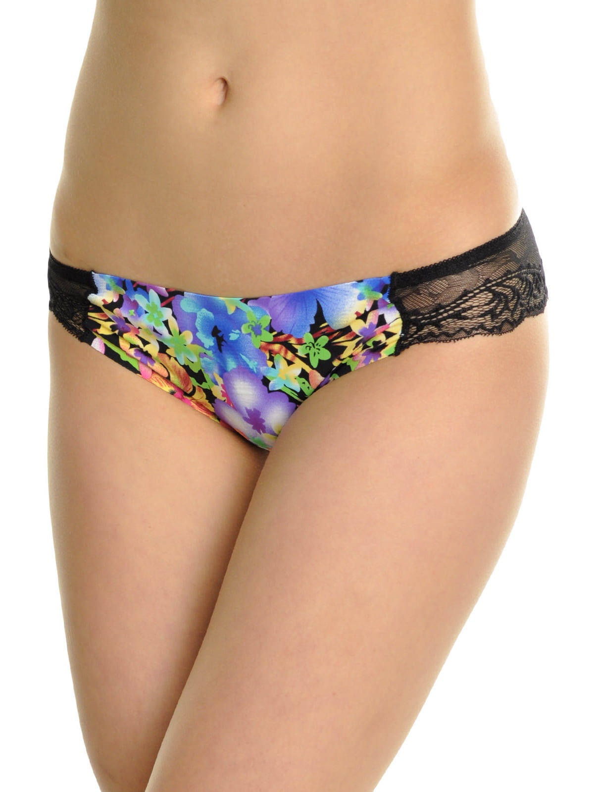 Angelina Angelina Laser Cut Low Rise Bikini Panties With Floral Lace