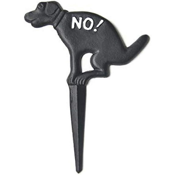 No Pooping Dog Yard Sign 7.8" x 10.6" Cast Iron Sign Stop Dogs from Pooping and Peeing On Your Lawn Funny Dog Poop Sign for Yard Outdoor Garden Courtyard Lawn