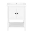 thumbnail image 5 of 24" White - Ceramic Sink with Three - hole Faucet Mount - Bathroom - Easy - to - assemble Vanity, 5 of 6