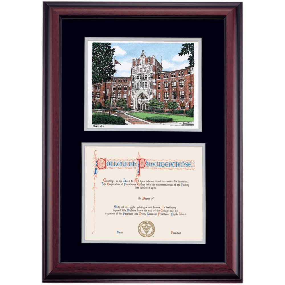 OCM Diploma Frame for Providence College, Black/Gray Mat with Harkins