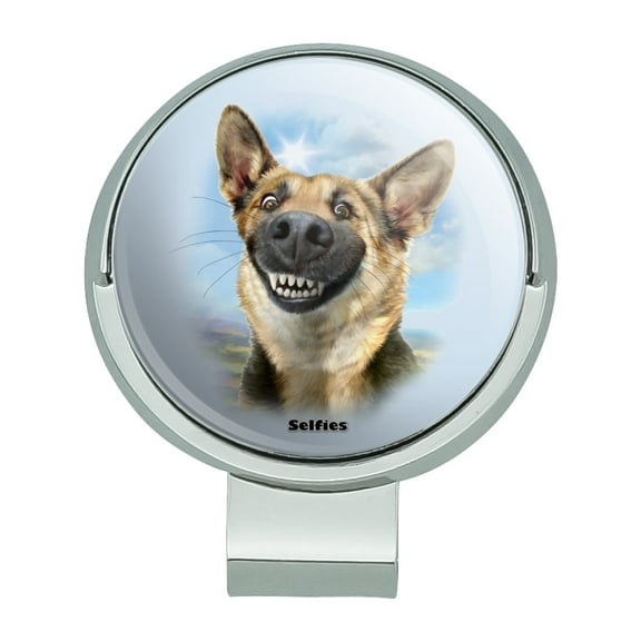 German Shepherd Dog Selfie Golf Hat Clip With Magnetic Ball Marker