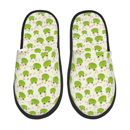

Tideii Green Frog for Home Indoor Cotton Slippers Autumn and Winter EVA Plush Slippers Household Supplies Unisex-Large