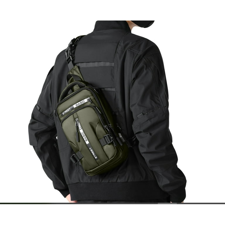 SYCNB Black Sling Bag Crossbody Shoulder Bag for Men Women, Lightweight One  Strap Backpack Sling Bag Backpack for Hiking Walking Biking Travel Cycling