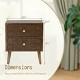 thumbnail image 5 of COSIEST Mid-Century Brown 4-Legs Nightstands with 2-Drawers, 5 of 9