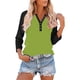 thumbnail image 2 of Tops deportivos para mujer,Camiseta raglán con cuello en V para mujer, manga 3/4, blusa informal de cuello redondo para estar en casa, sopatenor, 2 of 9