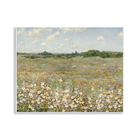 Stupell Industries Vast Flower Speckled Meadow Landscape & Nature Painting Unframed Art Print Wall Art, 14 x 11