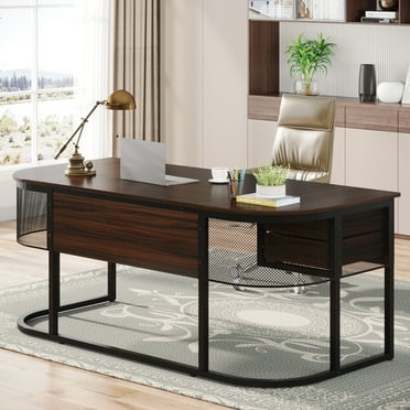 Tribesigns 63" Executive Desk with 4 Drawers, Large Office Desk Computer Desk, Business Furniture Desk Workstation for Home Office