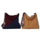thumbnail image 1 of Bolso bandolera grande para mujer, bolso de moda para mujer, bolso de pana, bolso de hombro a la moda, azul combinado con rojo + marrón, 1 of 5