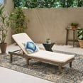 thumbnail image 2 of Noble House Nadine Outdoor Acacia Wood Chaise Lounge in Gray and Cream, 2 of 8