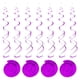 thumbnail image 1 of 30uds Oscuro Púrpura Fiesta Colgante Doble Tira Colgante Decoraciones Plástico Techo Serpentinas Fiesta Decoraciones para Cumpleaños Fiesta con Colgar Etiqueta Gancho, 1 of 7