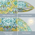 thumbnail image 3 of Outdoor Throw Pillow Covers Waterproof Tropic Accent Pillow Cases Fluffy Outdoor Cushion Covers for Garden and Patio Furniture Decoration, 16x16, 2 Pack, Damask Green, 3 of 6