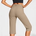 thumbnail image 4 of Gamivast Capri Pants for Women High Waisted Button Fly Stretchy Skinny Work Pants Business Casual Cropped Pants with Pockets Office Yoga Capris Leggings, 4 of 5
