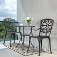 thumbnail image 6 of Nuu Garden 3 Piece Cast Aluminum Outdoor Metal Bistro Set, Outdoor Patio Table Sets with Umbrella Hole for Yard, Balcony-Antique Bronze, 6 of 10