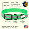 thumbnail image 3 of Dogline - Biothane Translucent Reflective Waterproof Dog Collar Strong Coated Nylon Webbing Black Hardware Odor- Proof High Performance Fits Small Medium Large Dogs (Green: L: 18" - 22" | Width 1"), 3 of 8
